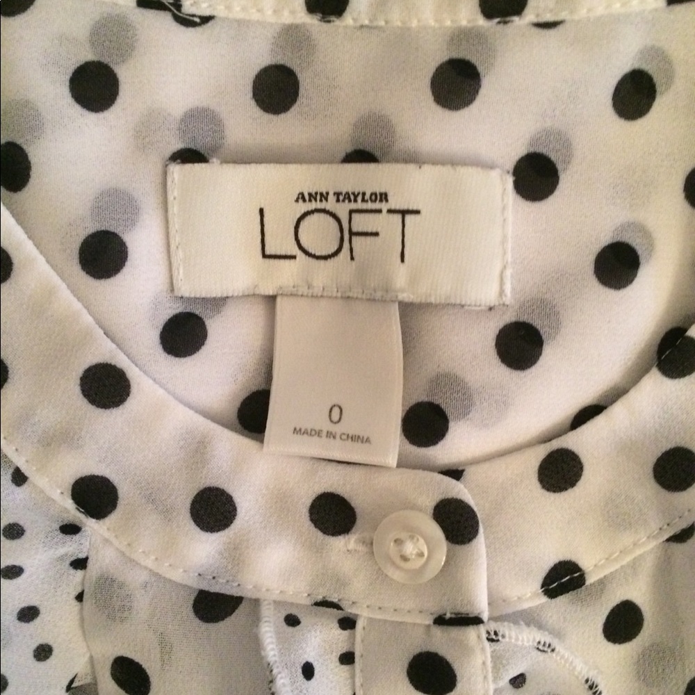 Loft Ruffled Polkadot Blouse - Picture 4 of 4